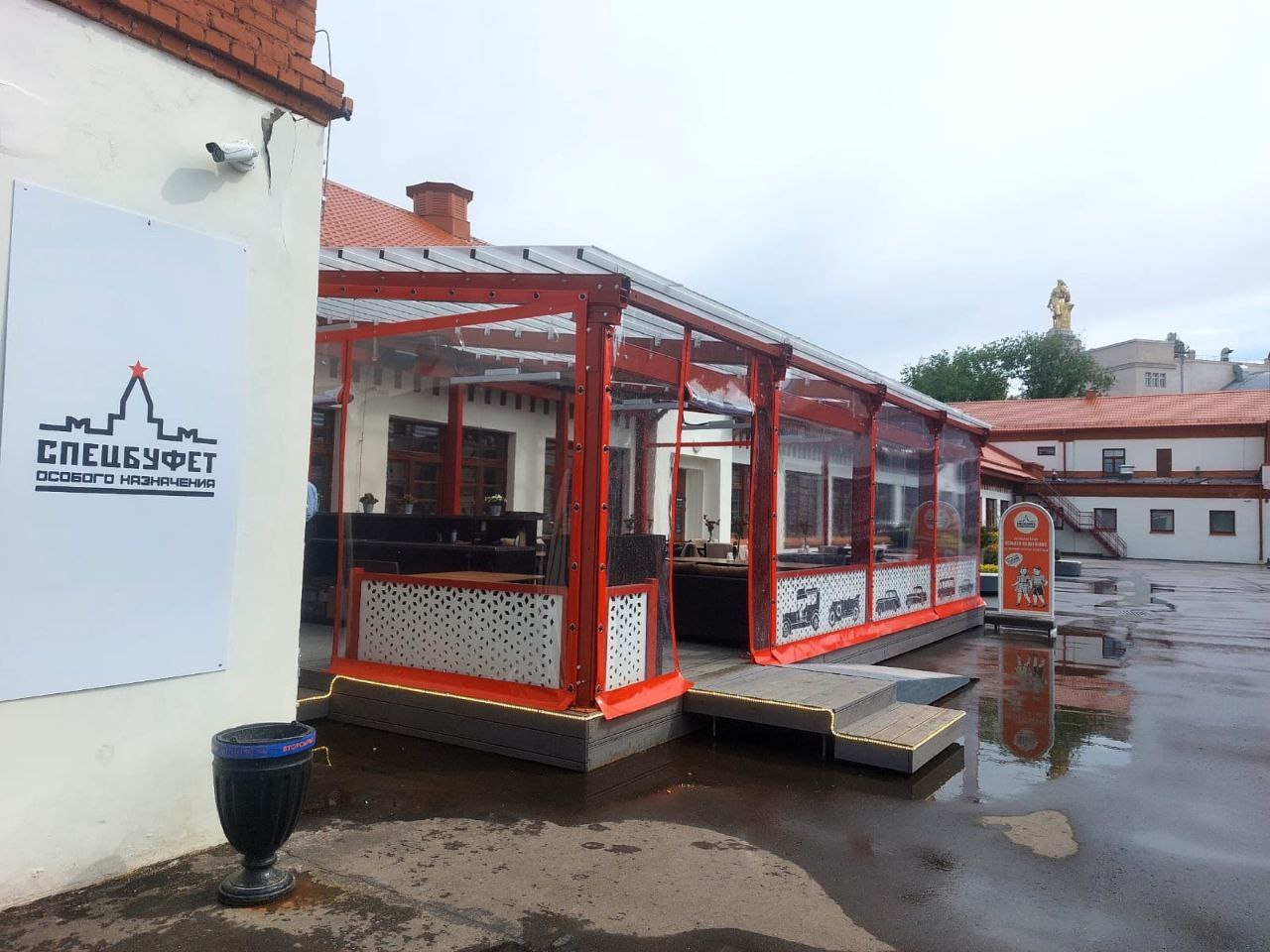 ПВХ шторы для летней террасы кафе в посёлке Красково